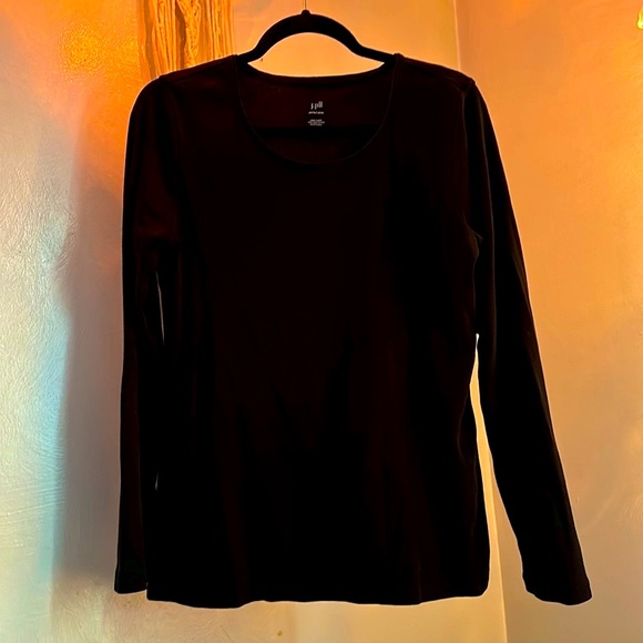 ⭐️NWOT JJILL PERFECT Shirt, Black, M, 100% Pima Cotton, Perfect for Layering 🖤💖 - Picture 3 of 12